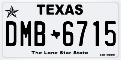 TX license plate DMB6715