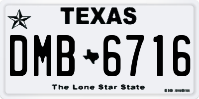 TX license plate DMB6716