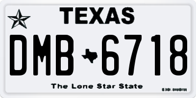 TX license plate DMB6718