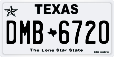 TX license plate DMB6720