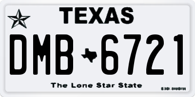 TX license plate DMB6721