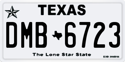 TX license plate DMB6723