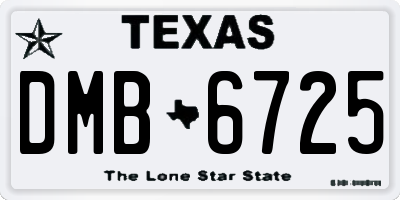 TX license plate DMB6725