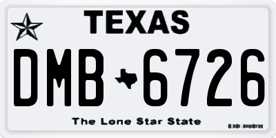 TX license plate DMB6726