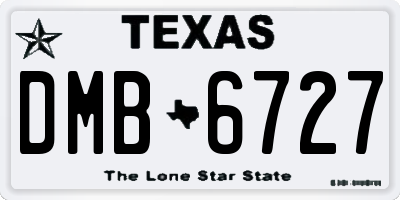 TX license plate DMB6727