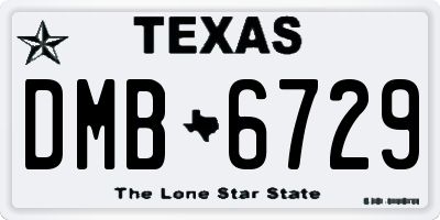 TX license plate DMB6729