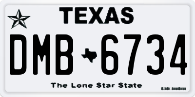 TX license plate DMB6734