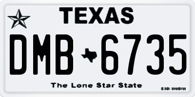 TX license plate DMB6735