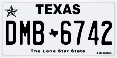 TX license plate DMB6742