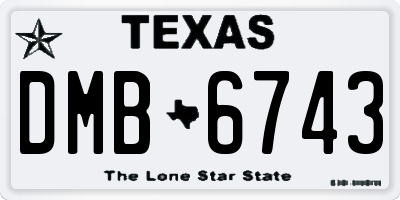 TX license plate DMB6743