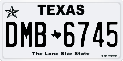 TX license plate DMB6745