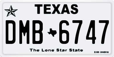 TX license plate DMB6747