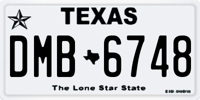 TX license plate DMB6748