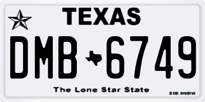 TX license plate DMB6749