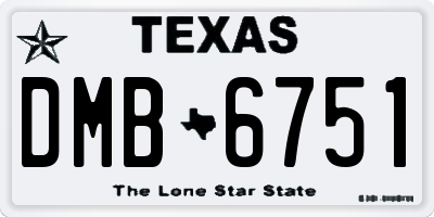 TX license plate DMB6751