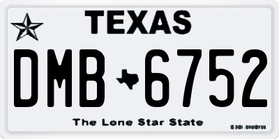 TX license plate DMB6752