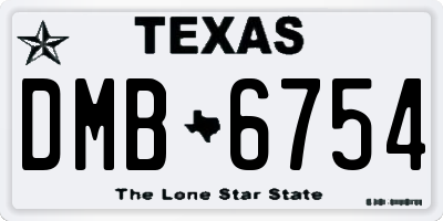 TX license plate DMB6754