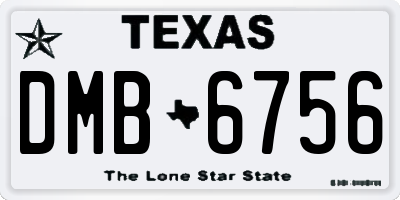 TX license plate DMB6756