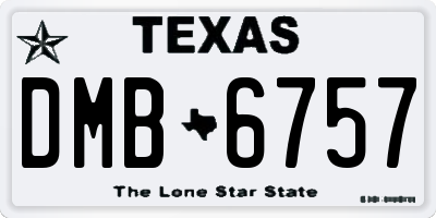 TX license plate DMB6757