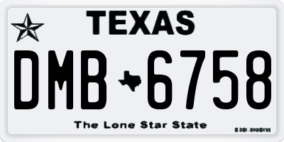 TX license plate DMB6758