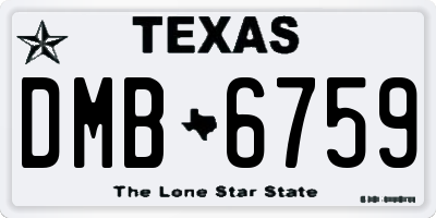 TX license plate DMB6759