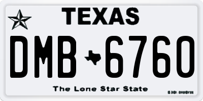 TX license plate DMB6760