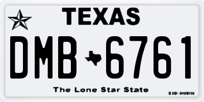 TX license plate DMB6761