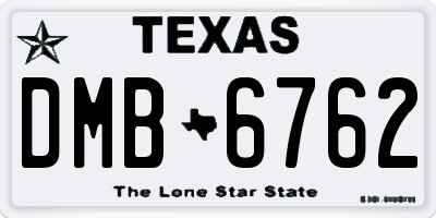 TX license plate DMB6762