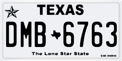 TX license plate DMB6763