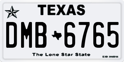 TX license plate DMB6765