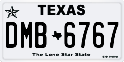 TX license plate DMB6767