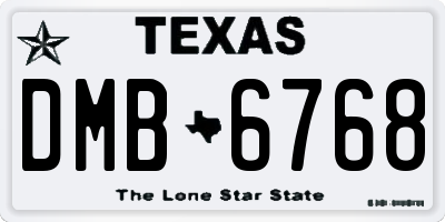 TX license plate DMB6768