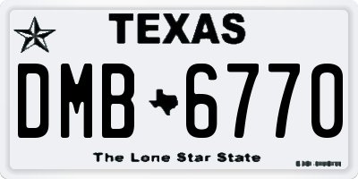 TX license plate DMB6770