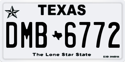 TX license plate DMB6772