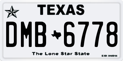 TX license plate DMB6778