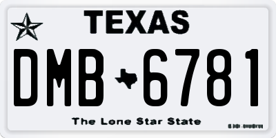 TX license plate DMB6781