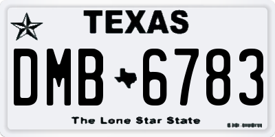 TX license plate DMB6783