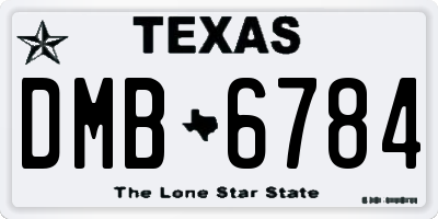 TX license plate DMB6784