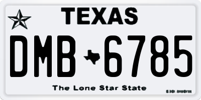 TX license plate DMB6785