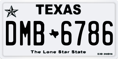 TX license plate DMB6786