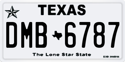 TX license plate DMB6787