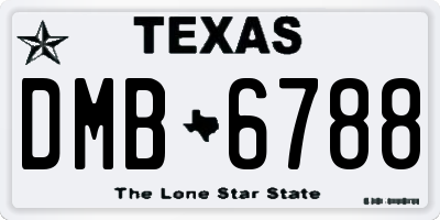 TX license plate DMB6788