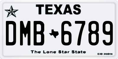 TX license plate DMB6789