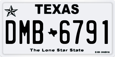 TX license plate DMB6791