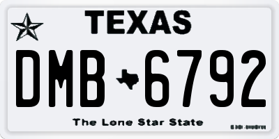 TX license plate DMB6792