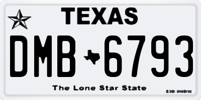 TX license plate DMB6793