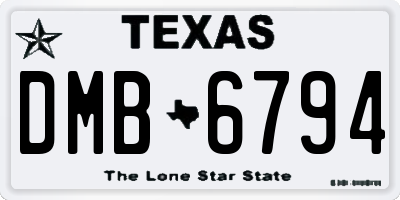 TX license plate DMB6794