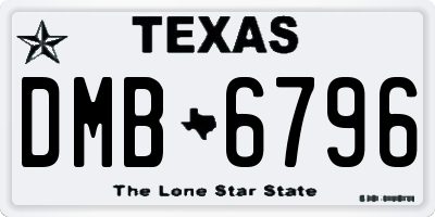 TX license plate DMB6796