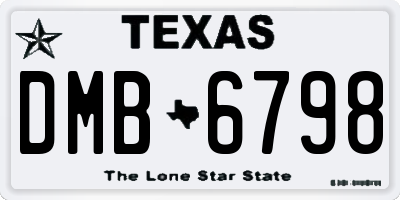 TX license plate DMB6798