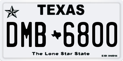 TX license plate DMB6800